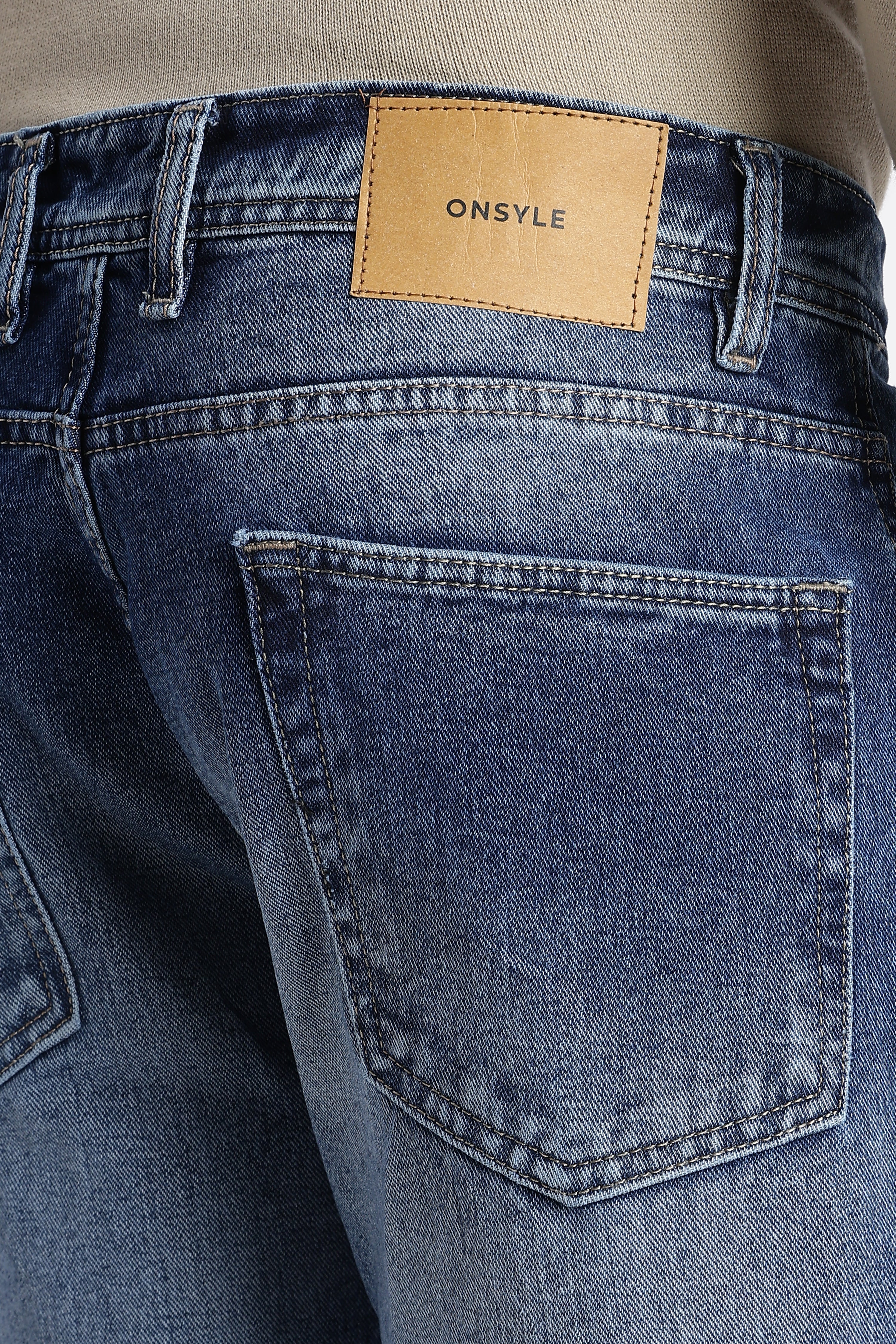 Marina Blue Baggy Wide Leg Jeans for Men