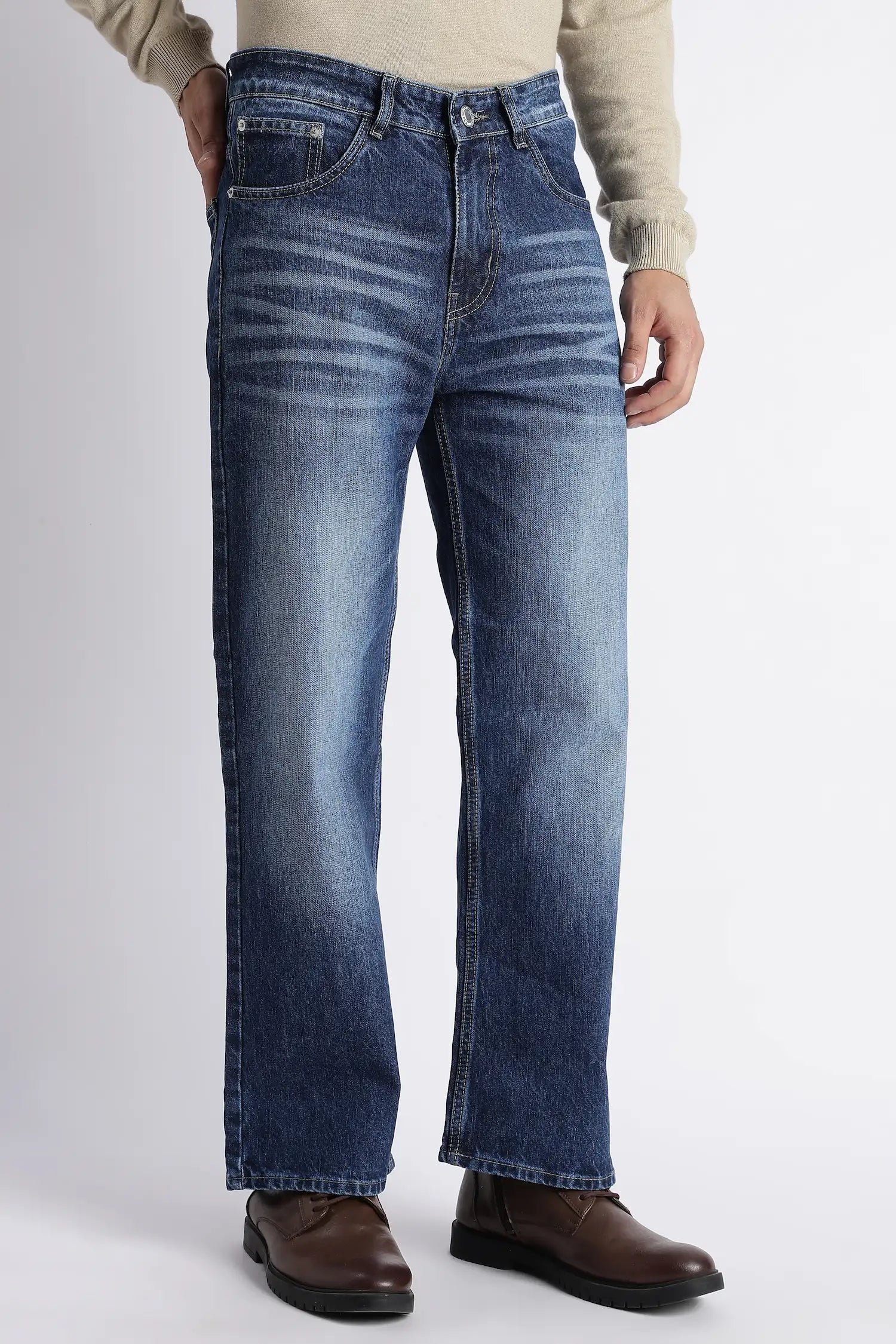 Atlantic Blue Baggy Fit Jeans for Men
