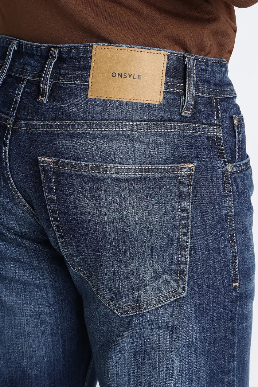 Indigo Blue Straight Fit Jeans for Men