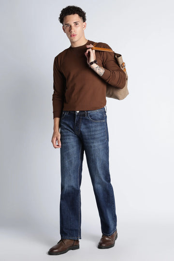 Indigo Blue Straight Fit Jeans for Men