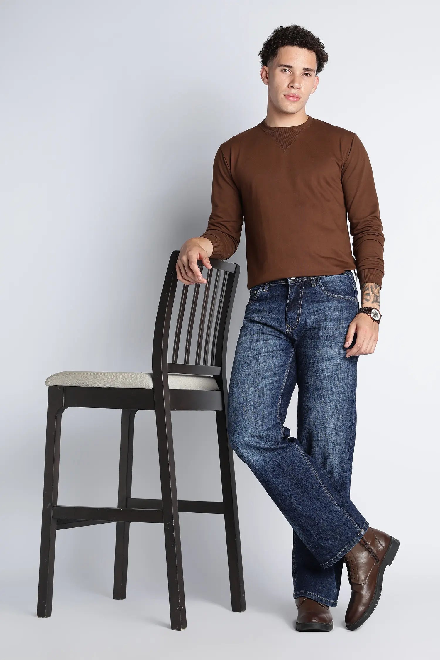 Indigo Blue Straight Fit Jeans for Men