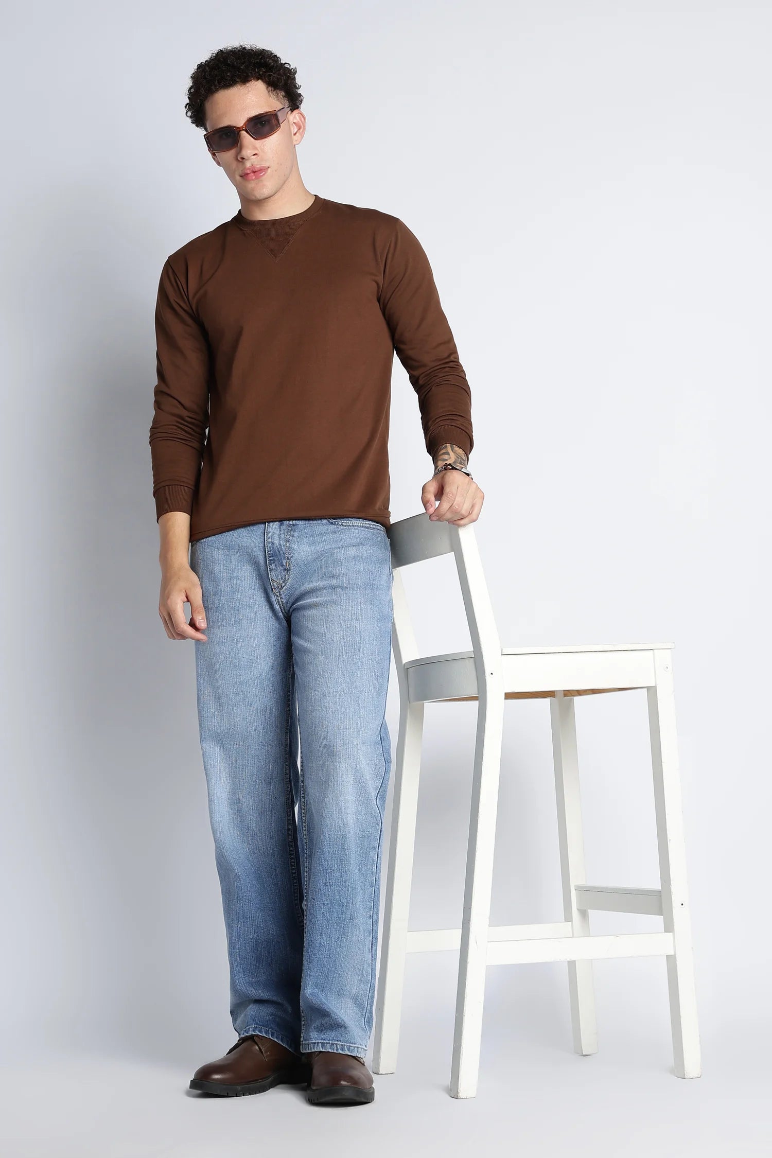 Ice Blue Straight Fit Jeans for Men