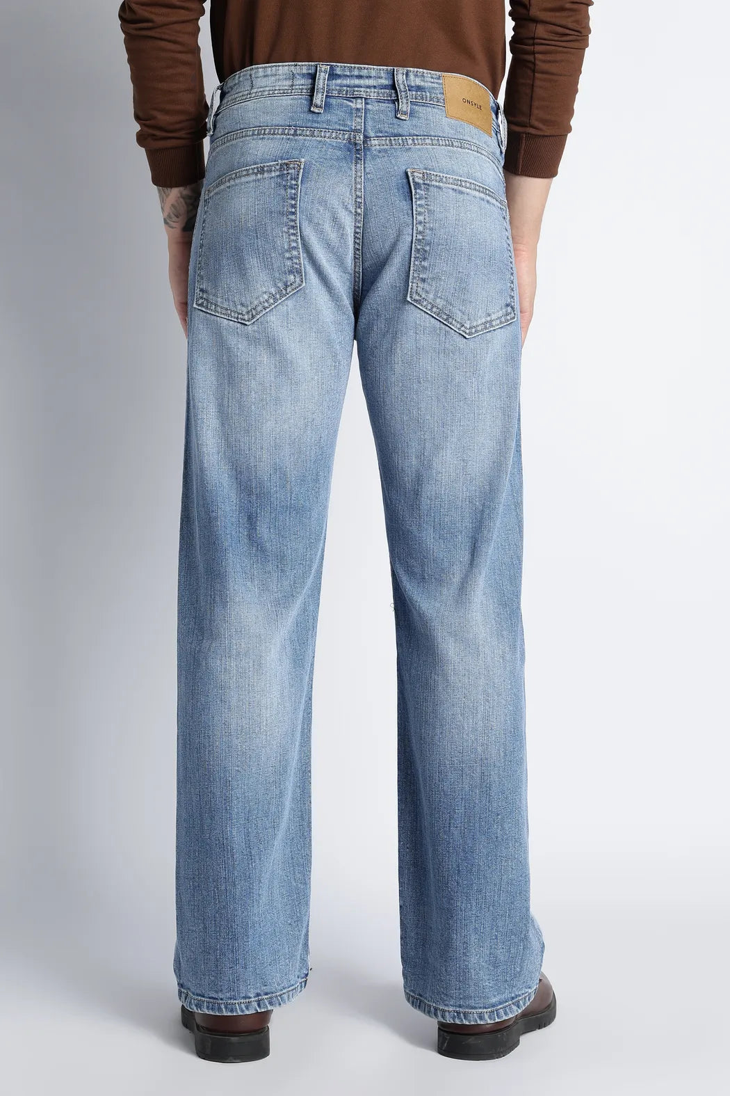 Ice Blue Straight Fit Jeans for Men