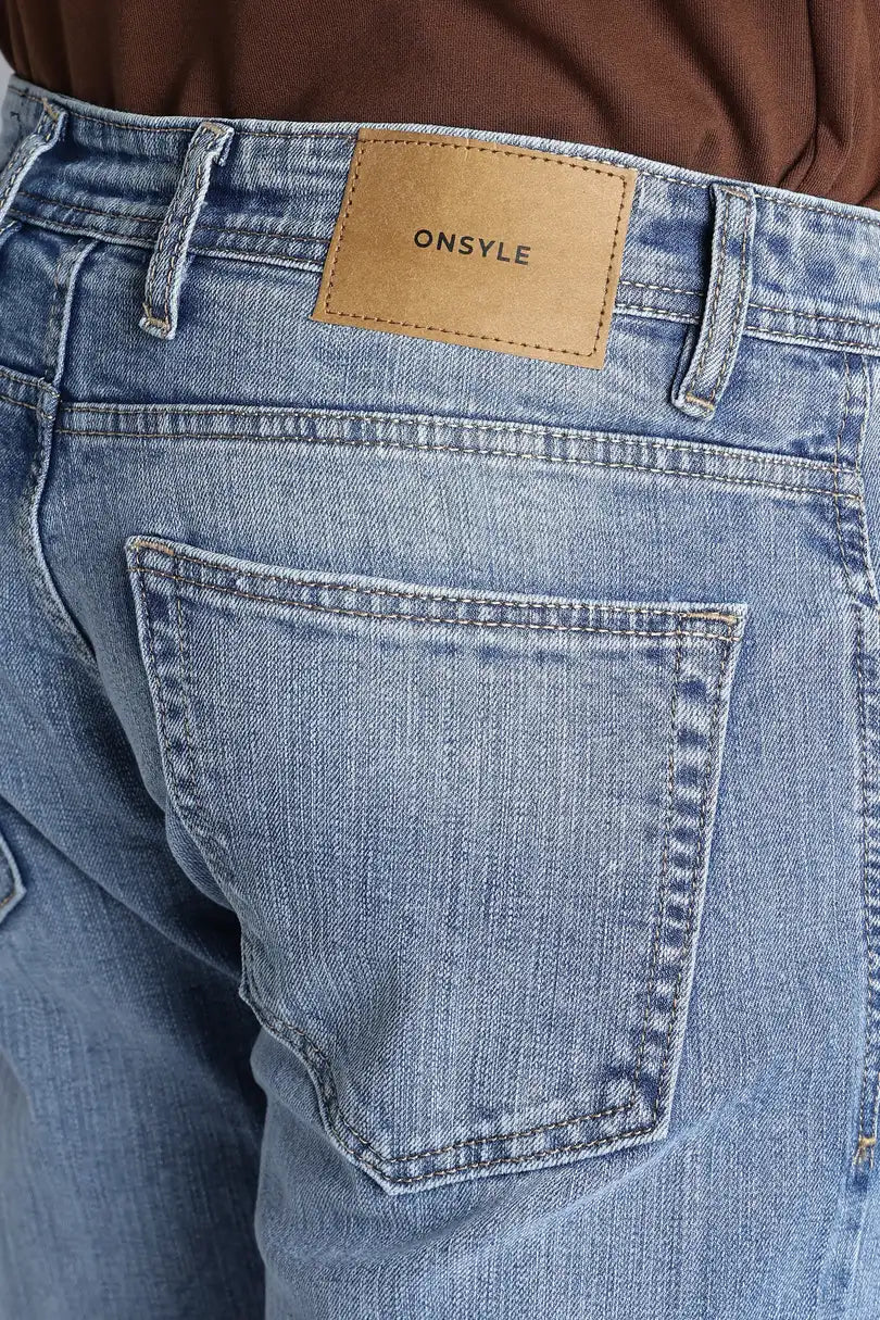 Ice Blue Straight Fit Jeans for Men