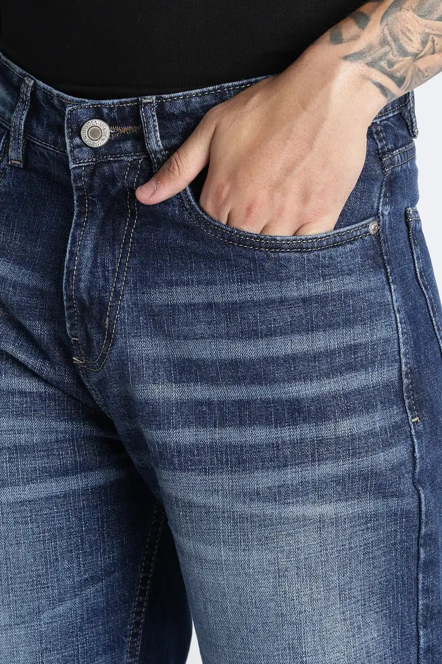 Stonewash Blue Baggy Fit Jeans for Men