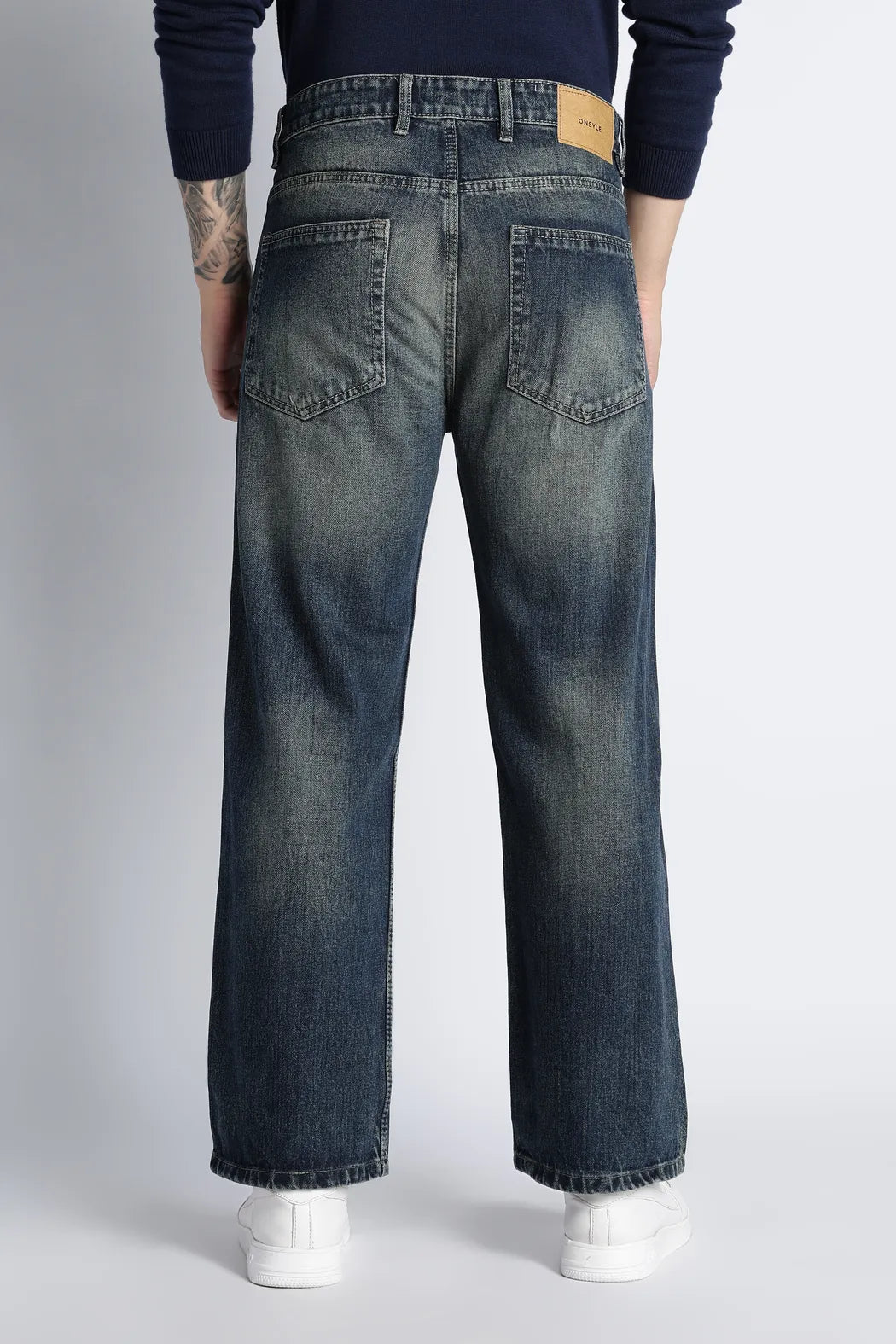 Vintage Blue Baggy Fit Jeans for Men