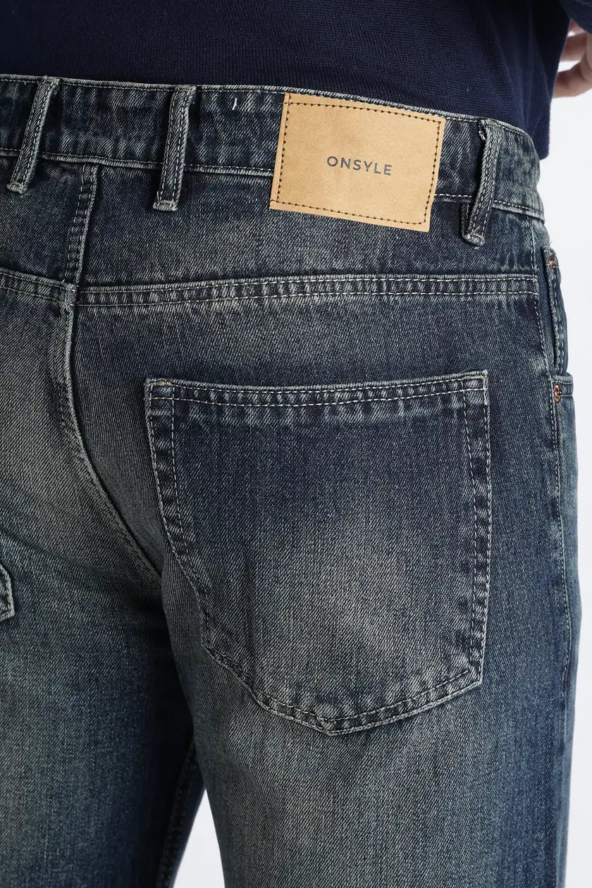 Vintage Blue Baggy Fit Jeans for Men