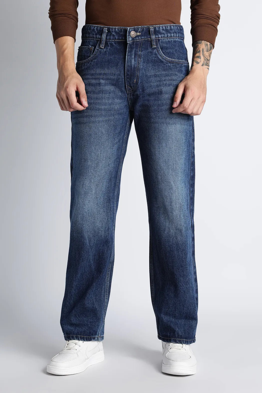 Heritage Blue Straight Fit Jeans for Men