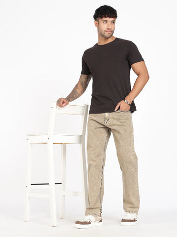 Desert Sand Comfort Fit Jeans for Men