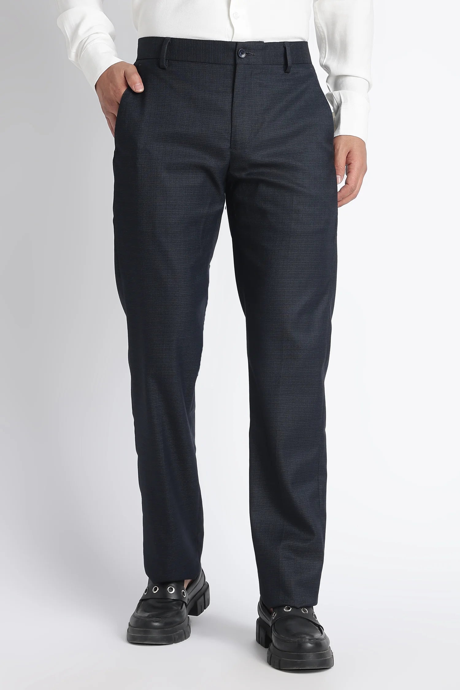Ink Navy Slim Fit Formal Trousers for Men – ONSYLE