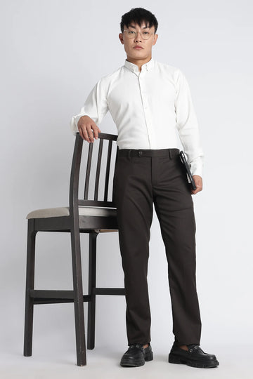 Espresso Slim Fit Formal Trousers for Men
