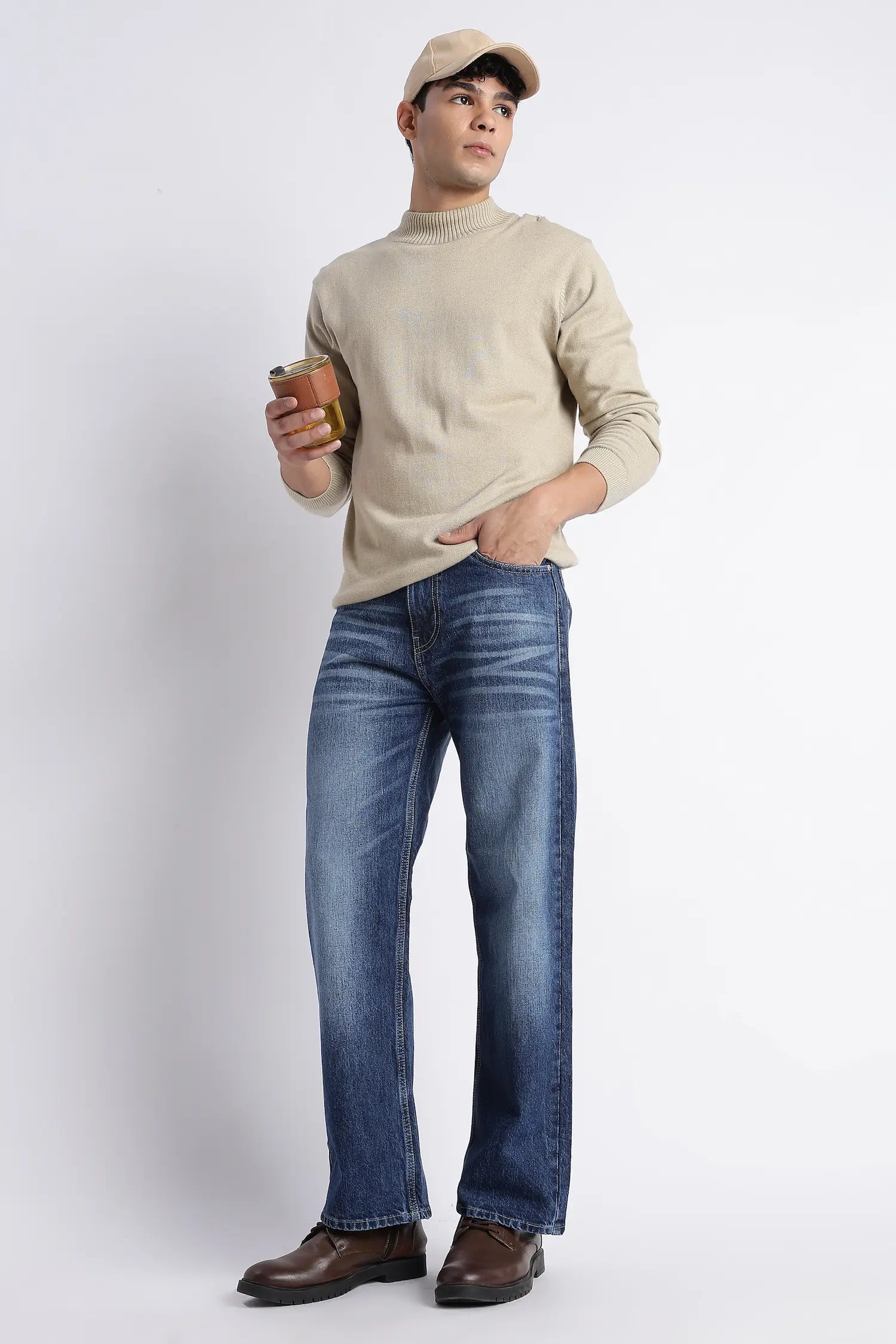 Atlantic Blue Baggy Fit Jeans for Men