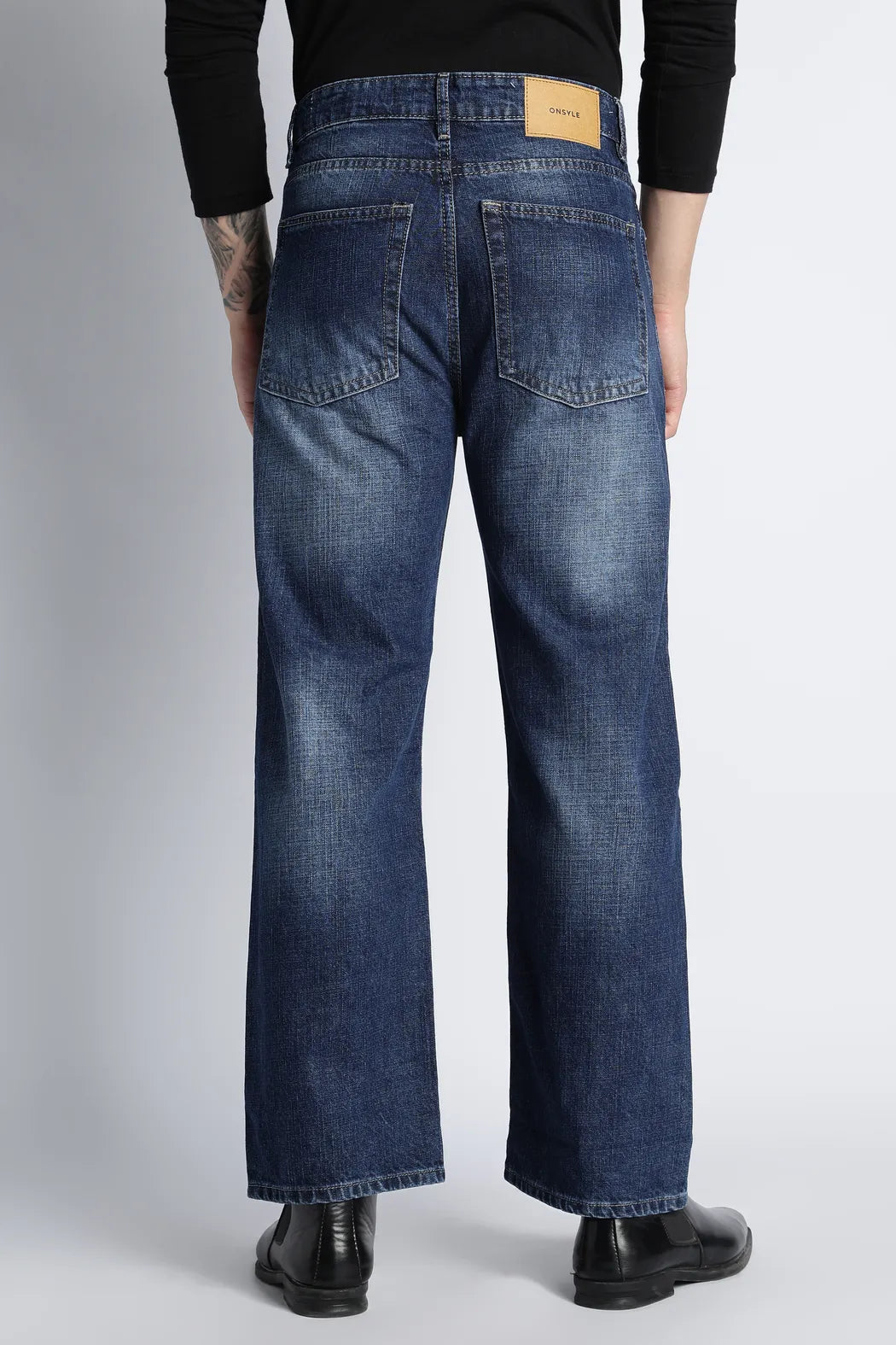 Stonewash Blue Baggy Fit Jeans for Men