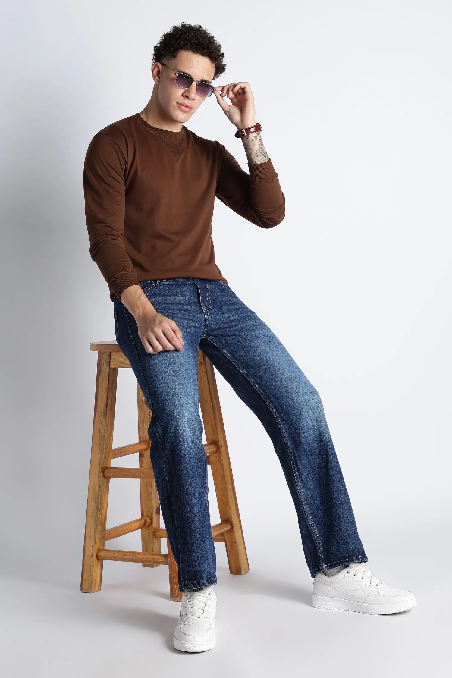 Heritage Blue Straight Fit Jeans for Men