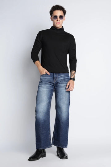 Stonewash Blue Baggy Fit Jeans for Men