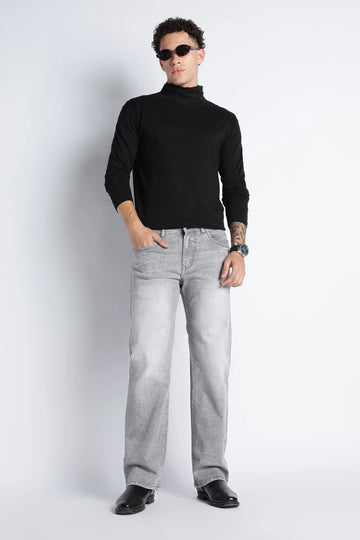 Ice Grey Straight Fit Jeans for Men