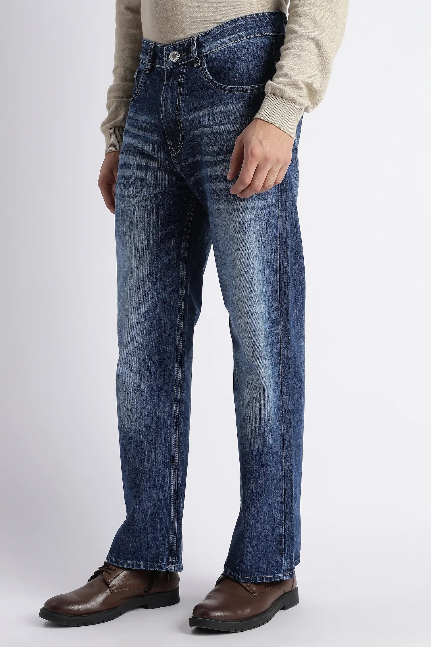 Atlantic Blue Baggy Fit Jeans for Men