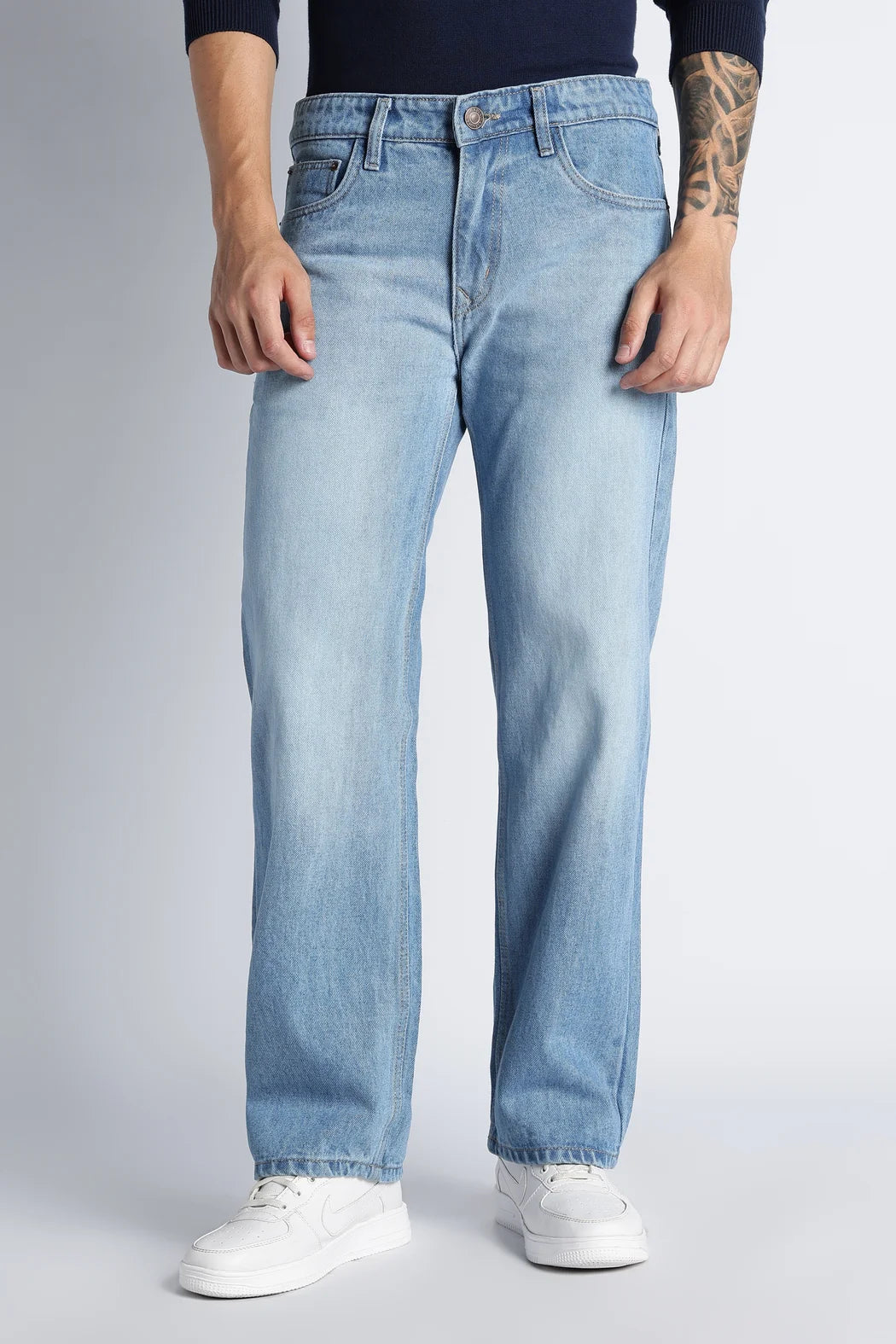 Frost Blue Straight Fit Jeans for Men