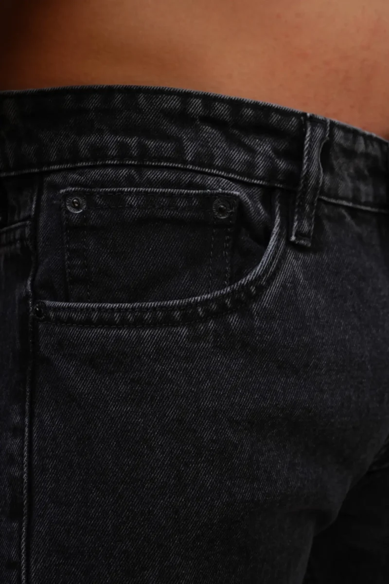 Charcoal Dark Grey Straight Fit Jeans