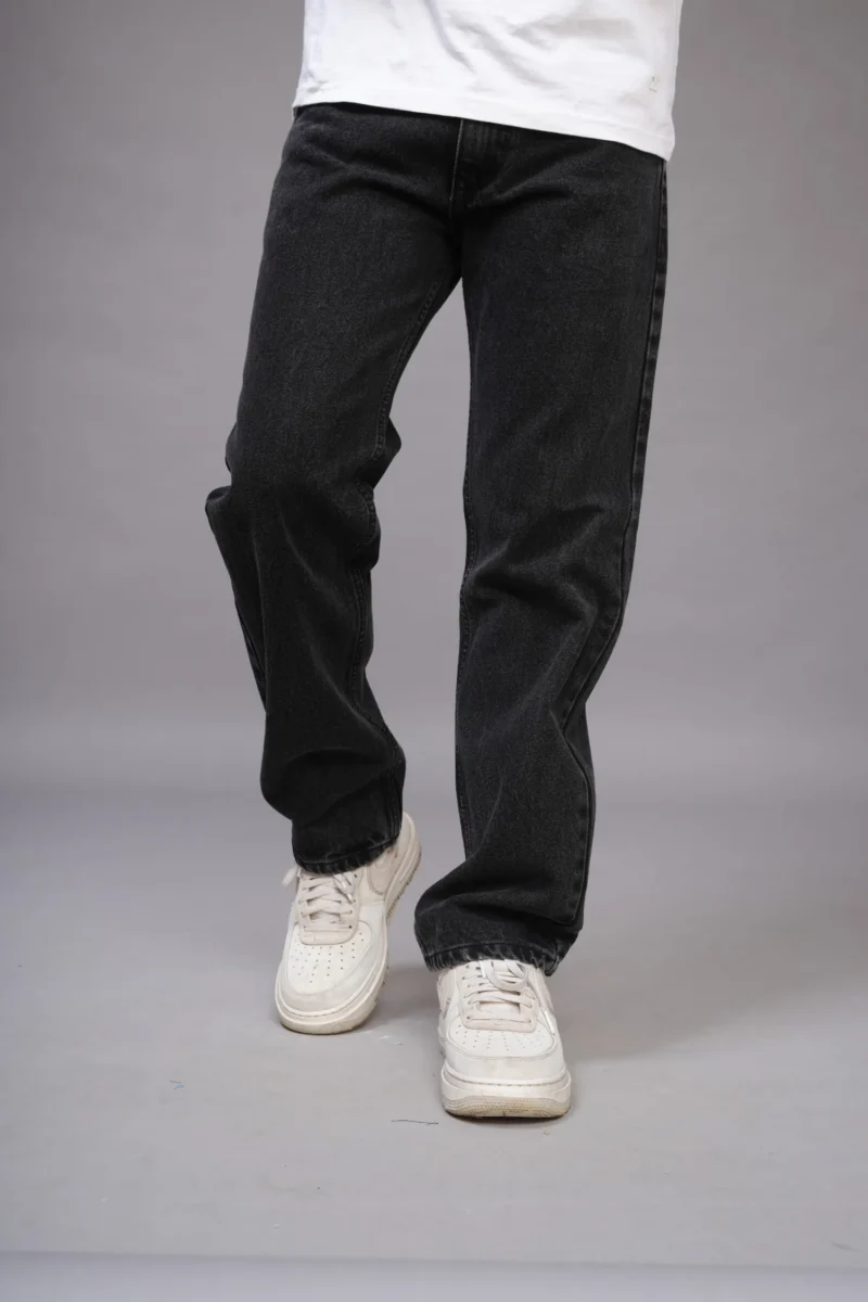 Charcoal Dark Grey Straight Fit Jeans