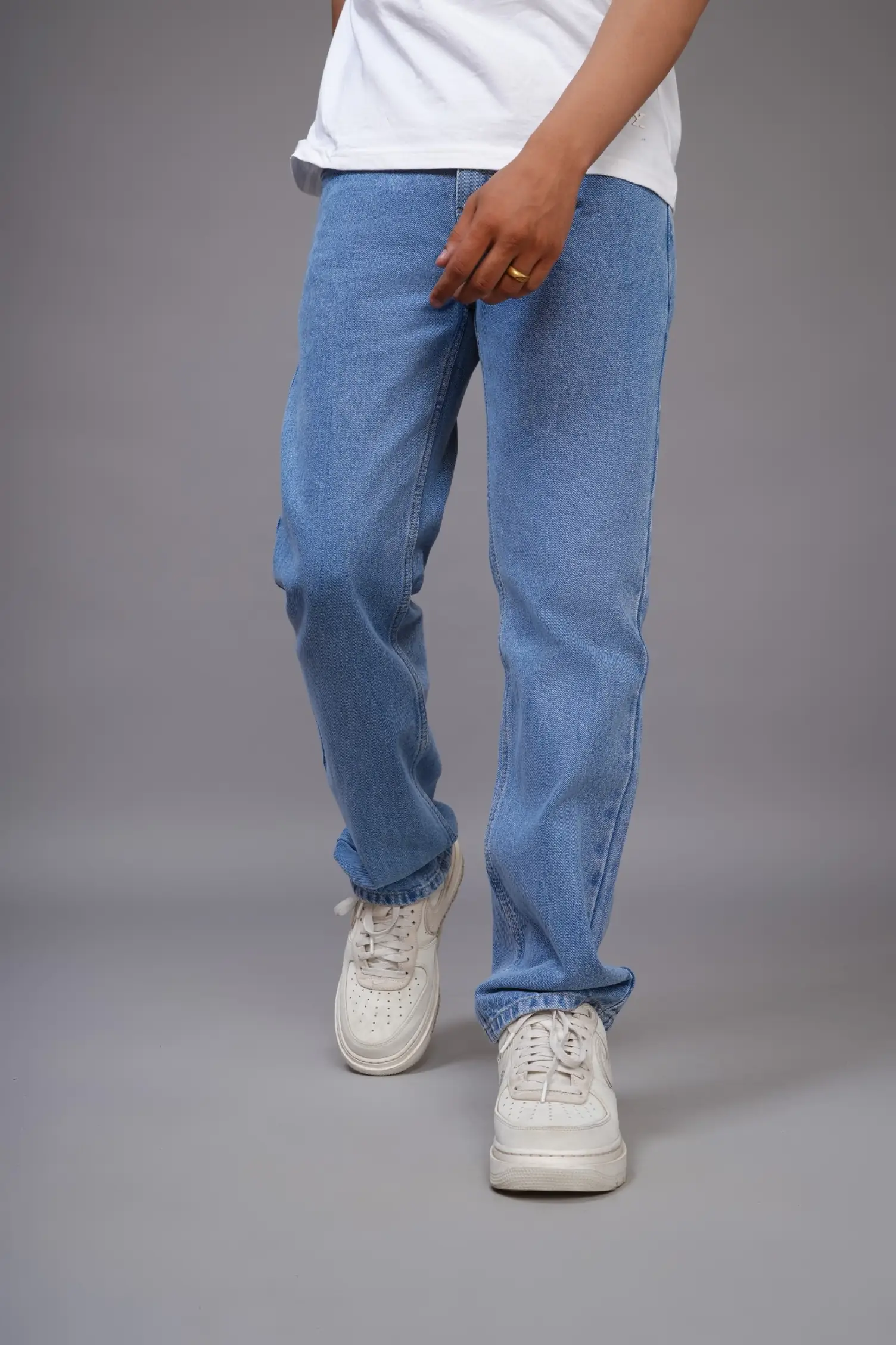 Light Blue Straight Fit Jeans