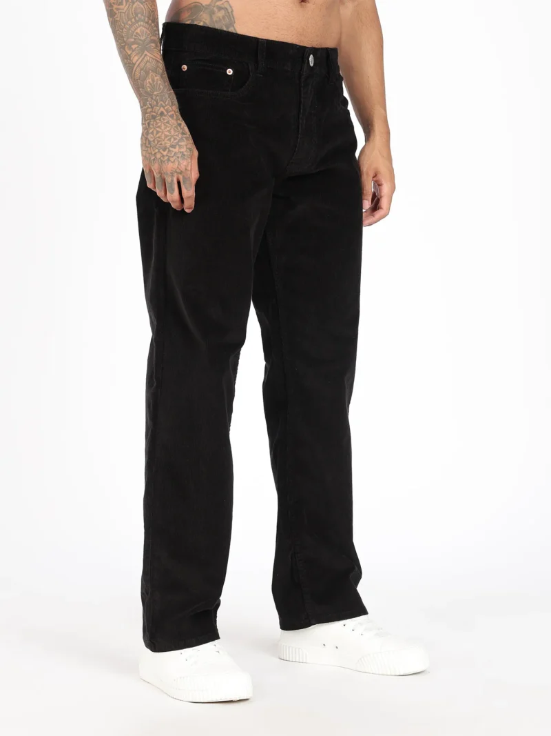 Jet Black Comfort Fit Corduroy Pants