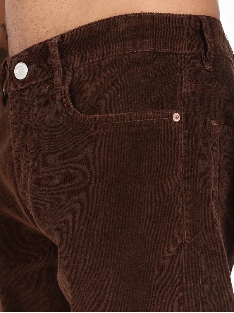 Coffee Brown Comfort Fit Corduroy Pants