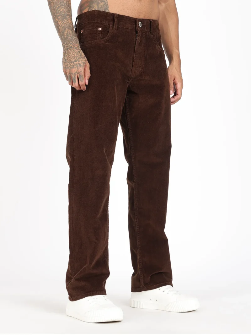 Coffee Brown Comfort Fit Corduroy Pants