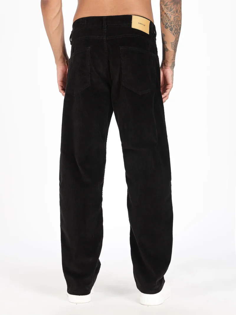 Jet Black Comfort Fit Corduroy Pants