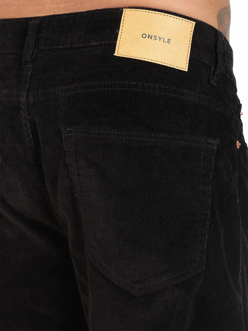 Jet Black Comfort Fit Corduroy Pants