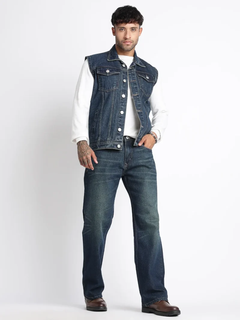 Vintage Indigo Sleeveless Denim Jacket