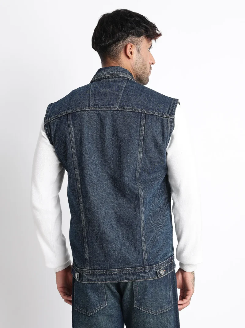 Vintage Indigo Sleeveless Denim Jacket