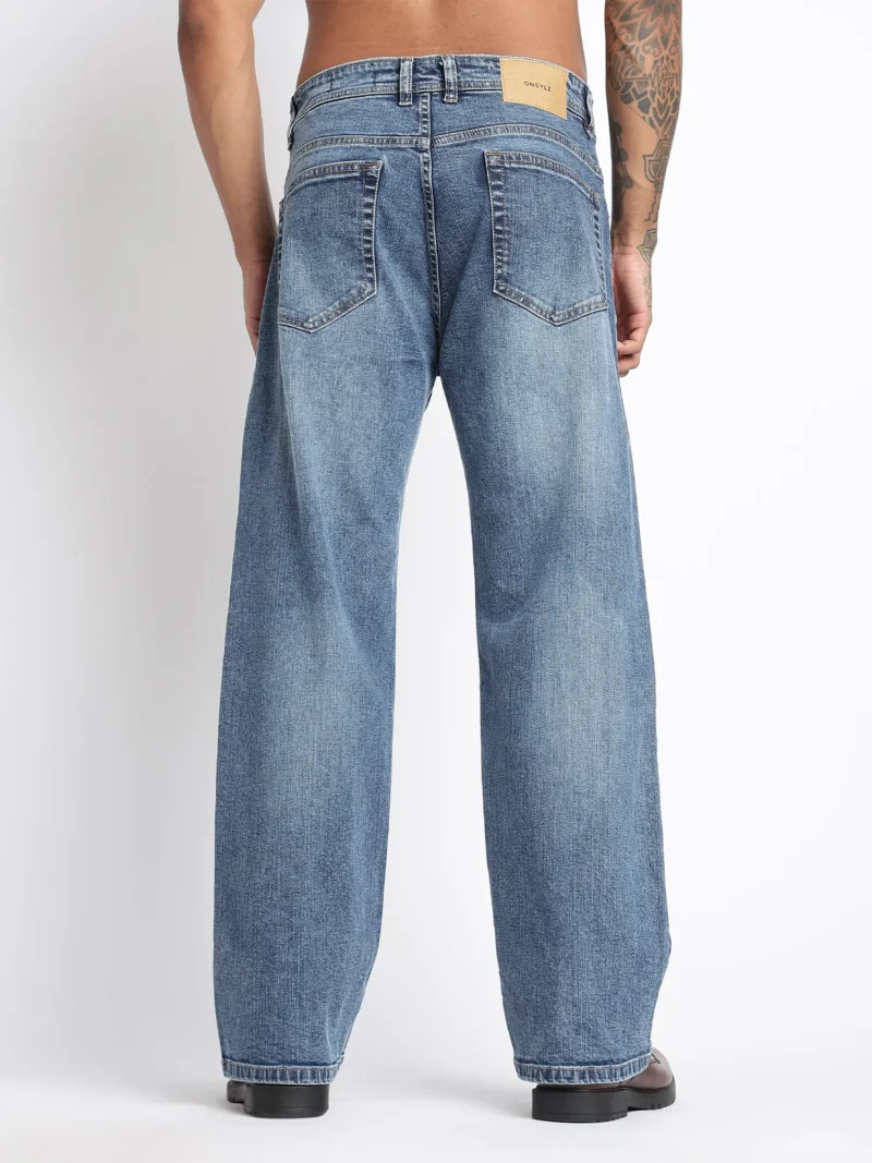 Vintage Classic Blue Straight Fit Denim Jeans