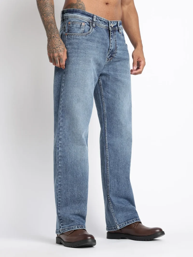 Vintage Classic Blue Straight Fit Denim Jeans