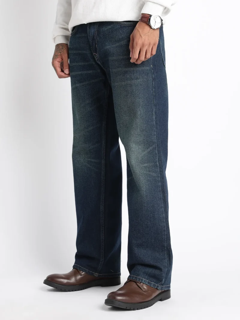 Vintage Indigo Straight Fit Denim Jeans