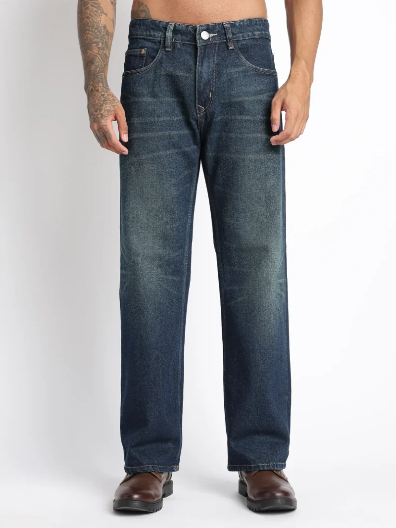 Vintage Indigo Straight Fit Denim Jeans
