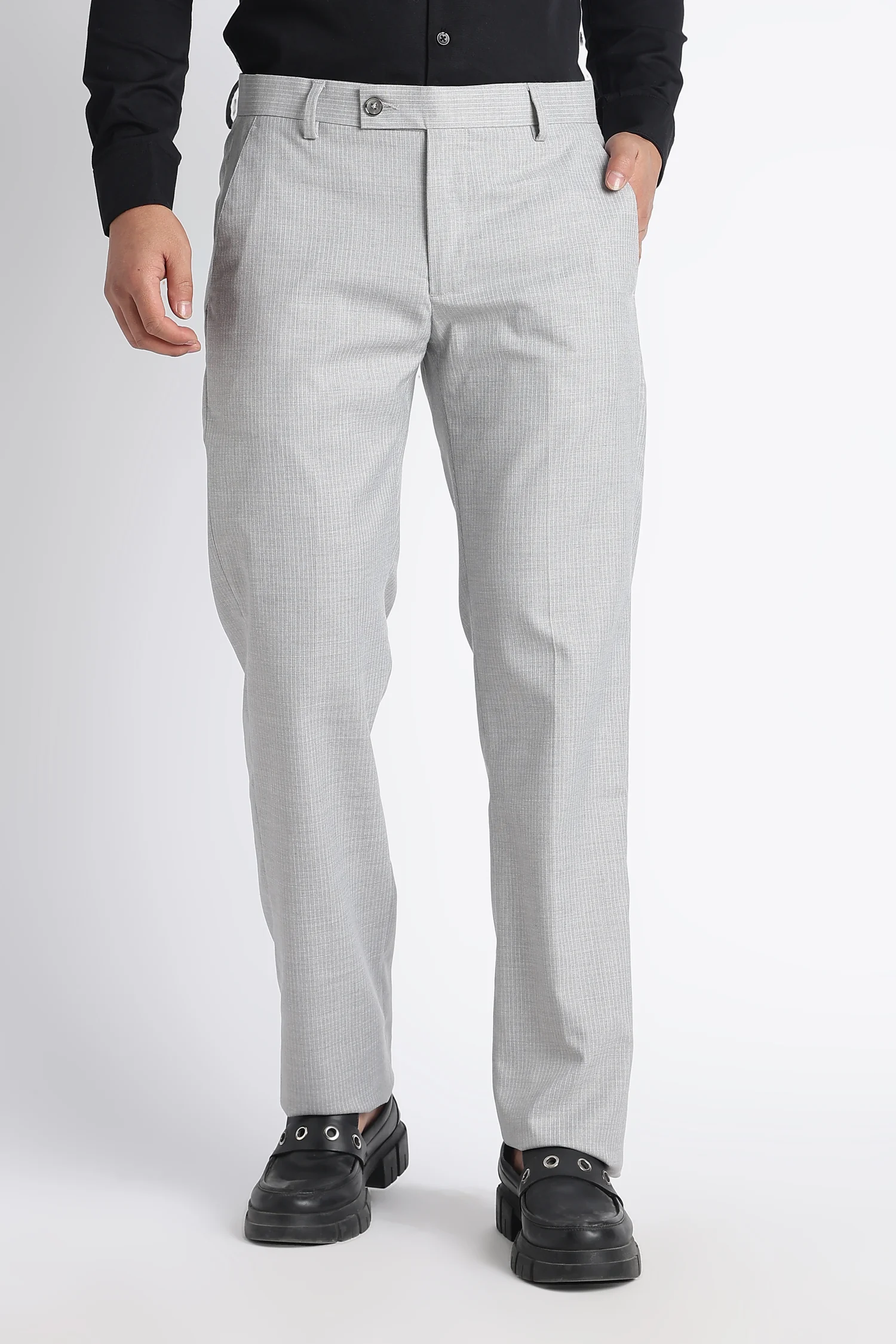 Light Grey Slim Fit Trousers