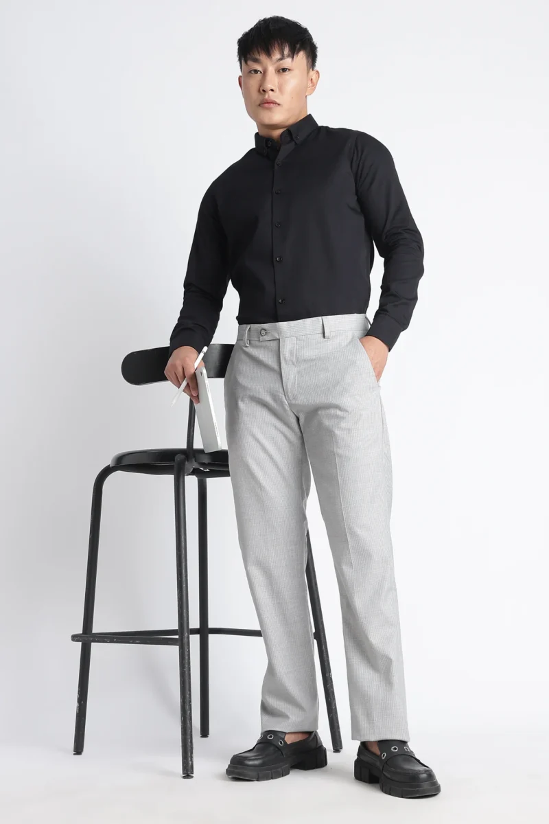 Light Grey Slim Fit Trousers