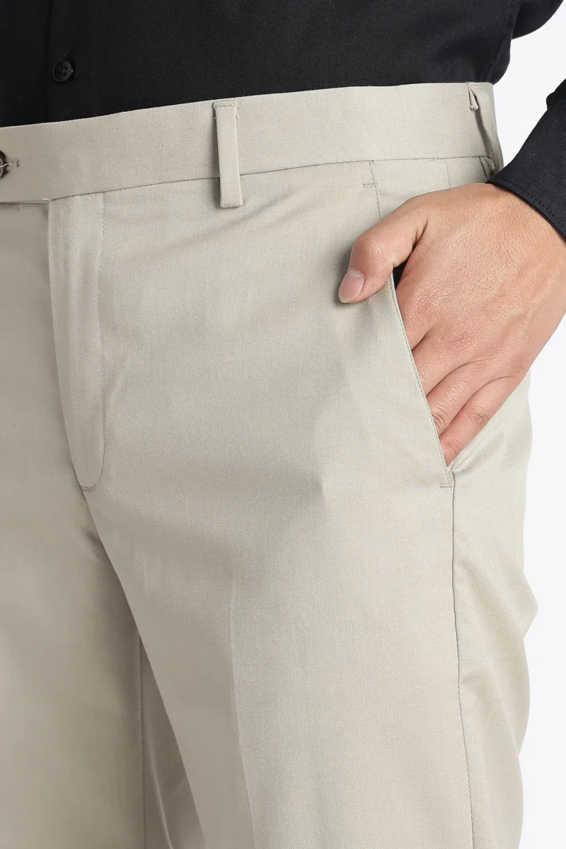 Stone Beige Slim Fit Trousers