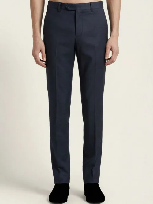 Slim Fit Formal Trousers - Navy Blue