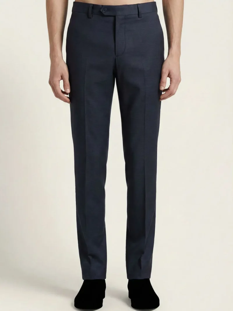 Slim Fit Formal Trousers - Navy Blue