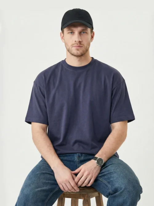 Navy Oversized Fit T-shirt 180 GSM