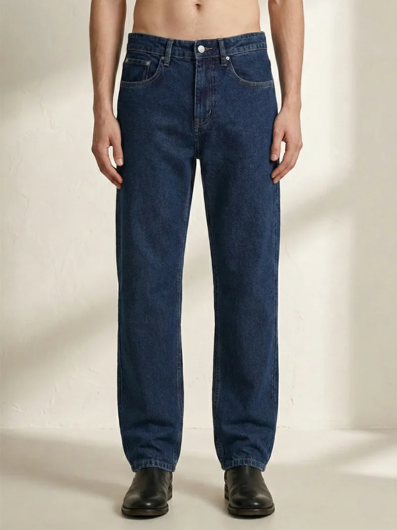 Straight Fit Indigo Denim Jeans