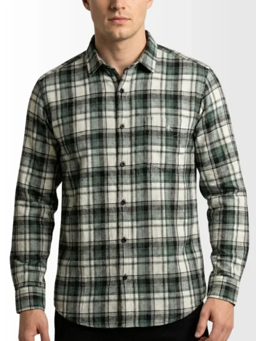Brushed Check Shirt – Forest Green