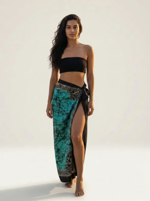 Turquoise Printed Wrap Sarong