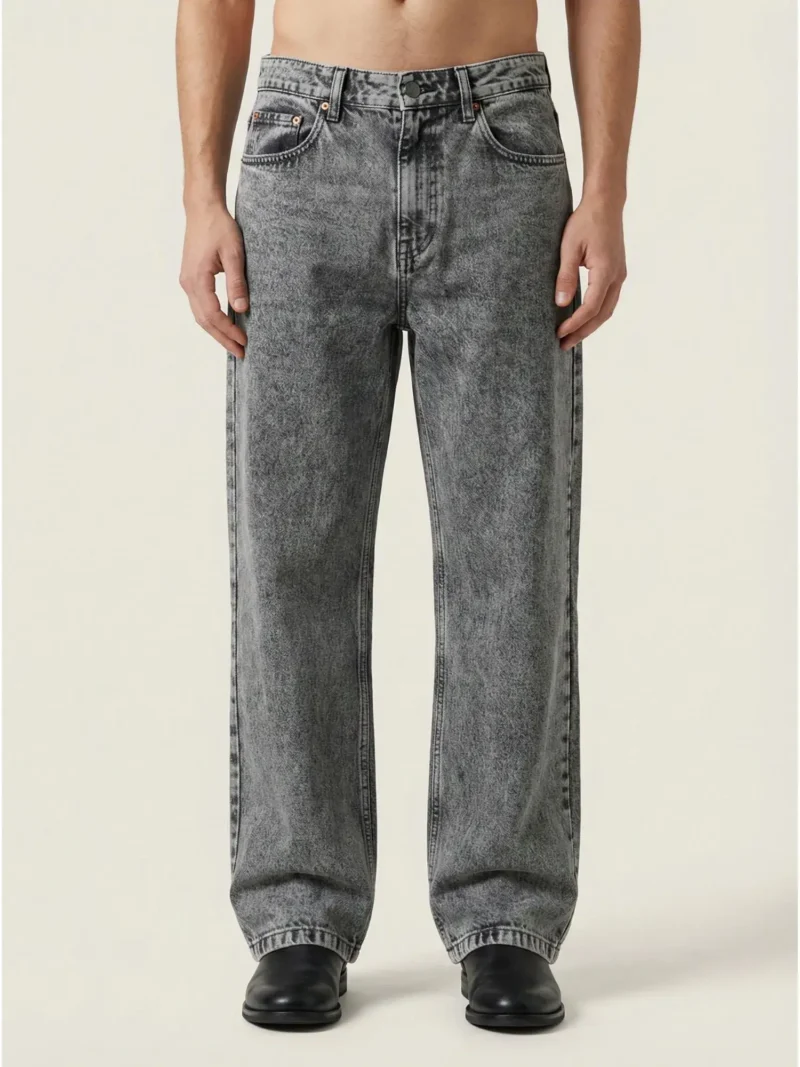 Vintage Grey Straight Fit Denim Jeans