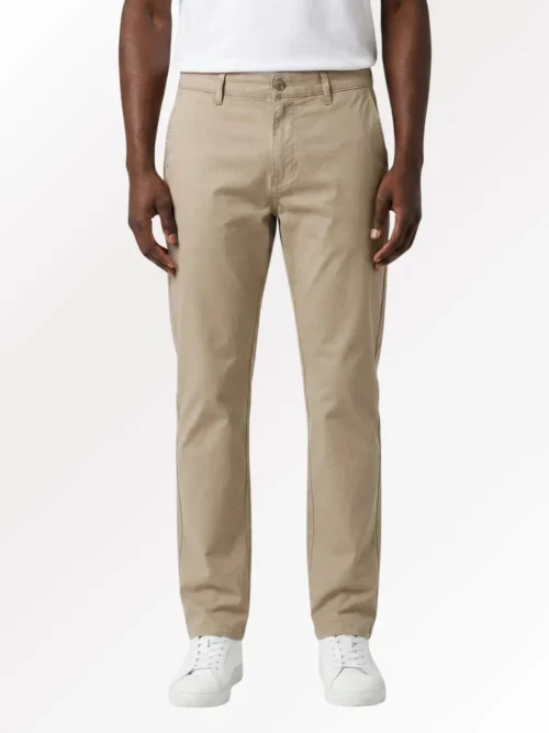 Beige Cotton Chinos Trousers