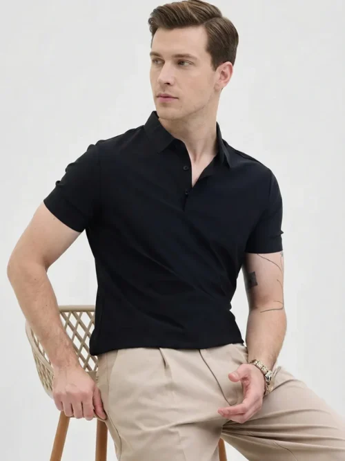Slim Fit Polo T-shirt Black