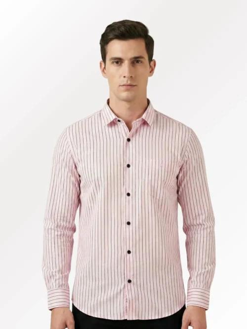 Blush Pink Fine Stripe Shirt
