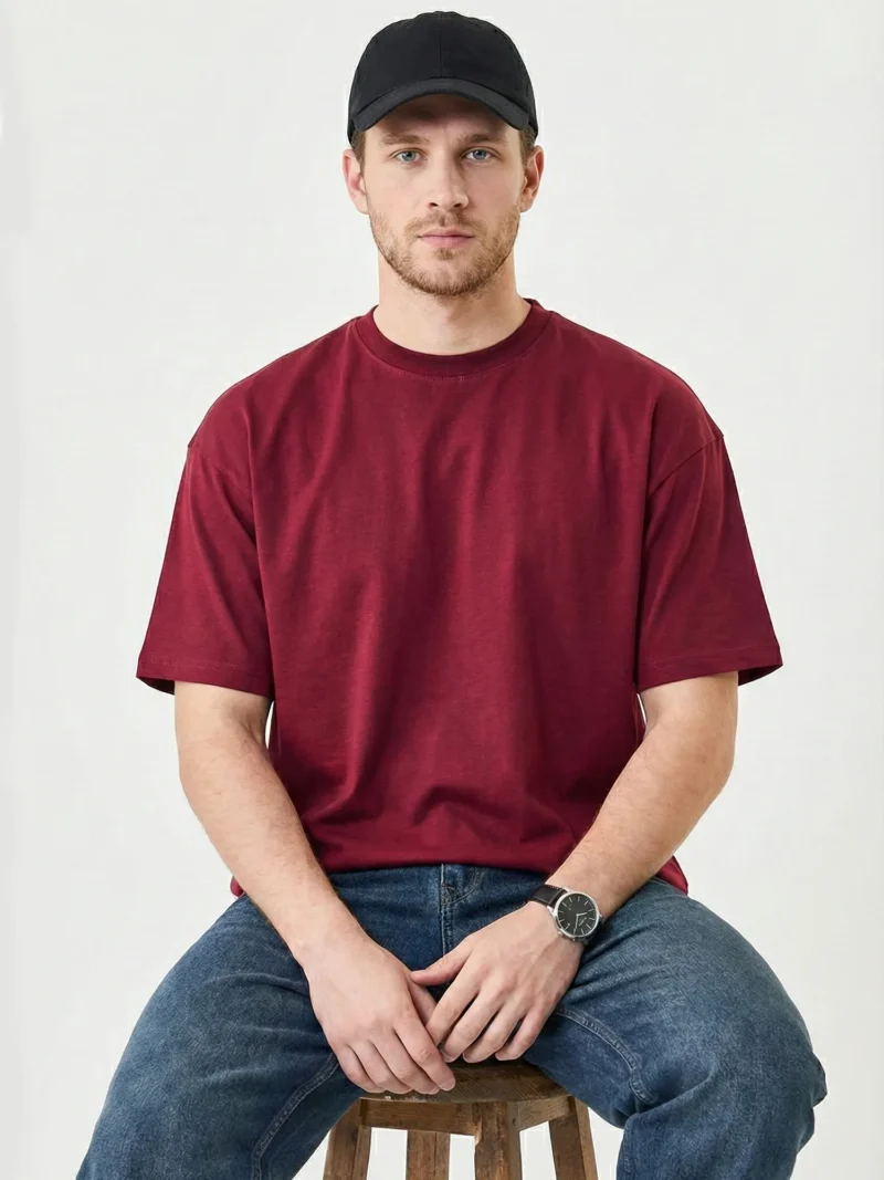 Maroon Oversized Fit T-shirt